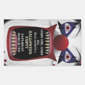 Scary Clown Halloween Party Carnival Circus Horror Rechthoekige Sticker (Voorkant)