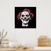 Scary clown horror cartoon poster (Keuken)