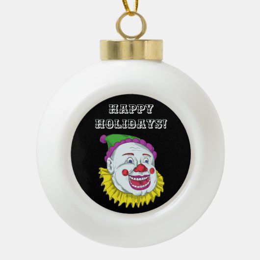 Scary Clown Keramische Bal Ornament (Voorkant)