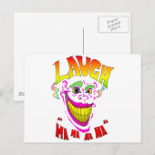Scary Clown Laugh Briefkaart (Voorkant / Achterkant)