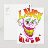 Scary Clown Laugh Briefkaart (Voorkant / Achterkant)