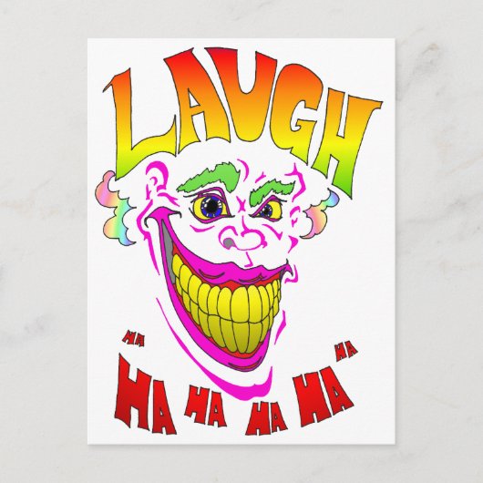 Scary Clown Laugh Briefkaart (Voorkant)