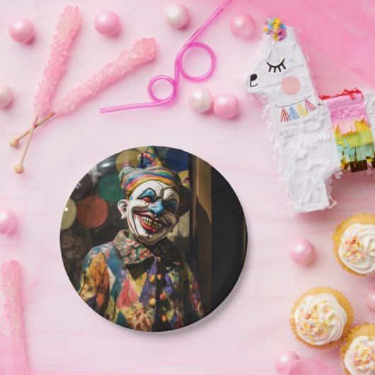 Scary Clown Paper Borden Papieren Bordje (Feest)