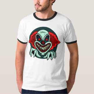 Scary clown peking out mannen t-shirt