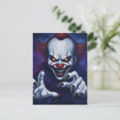 Scary Clown Postcard Briefkaart (Staand voorkant)