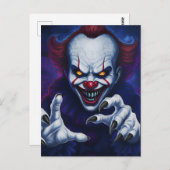 Scary Clown Postcard Briefkaart (Voorkant / Achterkant)