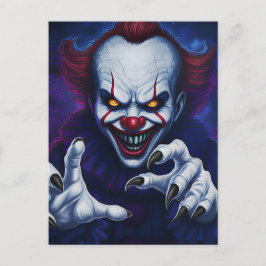 Scary Clown Postcard Briefkaart