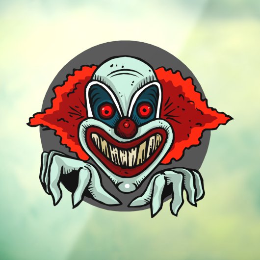 Scary Clown Raamsticker (Vel 3)