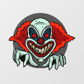 Scary Clown Raamsticker (Vel)