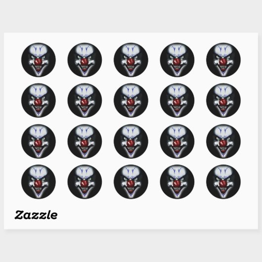 Scary Clown Ronde Sticker (Vel)