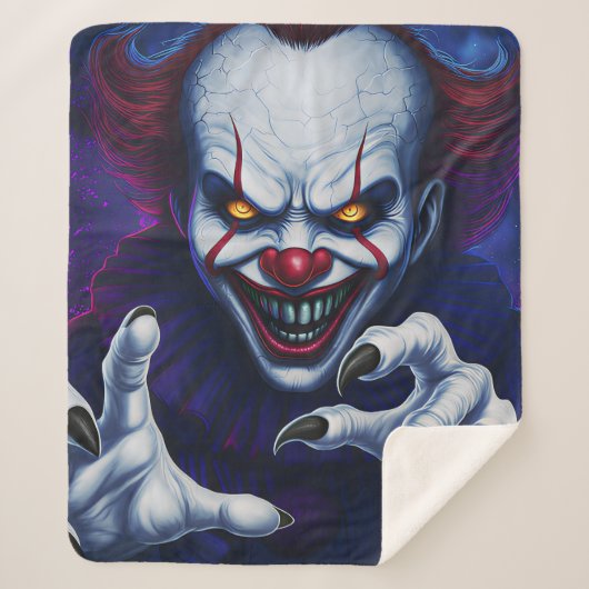 Scary Clown Sherpa Blanket Deken (Voorkant)