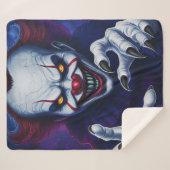 Scary Clown Sherpa Blanket Deken (Voorkant (horizontaal))