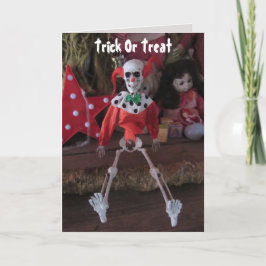 Scary Clown Skeleton Doll Halloween-kaart Feestdagen Kaart