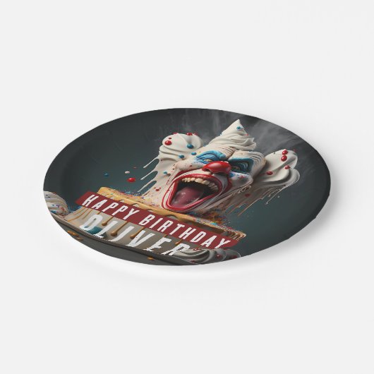 Scary clown thema Verjaardag Papieren Bordje (Gekanteld)