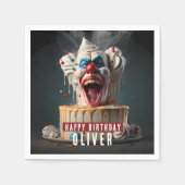 Scary Clown thema verjaardag servetten (Voorkant)
