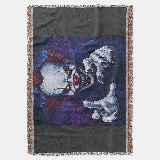 Scary Clown Throw Blanket Deken (Voorkant Verticaal)