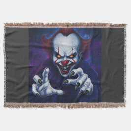 Scary Clown Throw Blanket Deken
