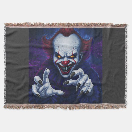 Scary Clown Throw Blanket Deken (Voorkant)
