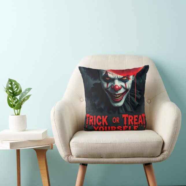 Scary Clown Trick or Treat Yourself  Kussen (Stoel)