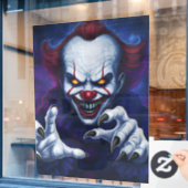 Scary Clown Window Cling Raamsticker (Cafe Raam)