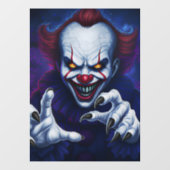Scary Clown Window Cling Raamsticker (Vel)