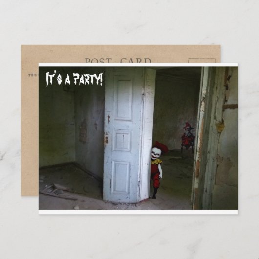 Scary Clowns Invitation Briefkaart (Voorkant / Achterkant)
