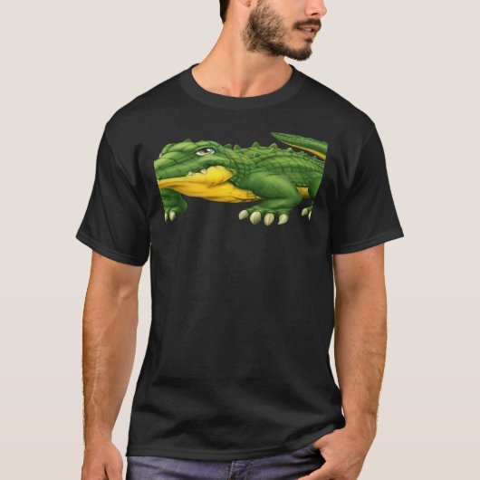 Scary Cool Green Alligator Crocodile Wild Animal P T-shirt (Voorkant)