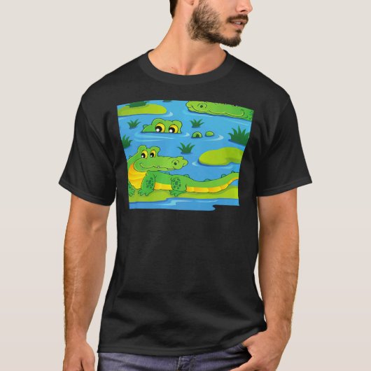 Scary Cool Green Alligators Crocodiles Wilde Dier T-shirt (Voorkant)