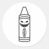 Scary Crayon Box Halloween Easy Kostuum Koppels en Ronde Sticker (Voorkant)