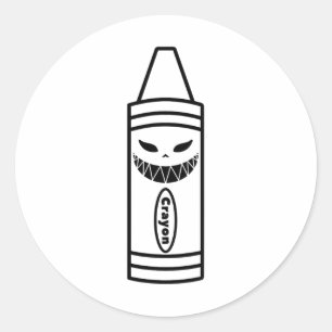 Scary Crayon Box Halloween Easy Kostuum Koppels en Ronde Sticker