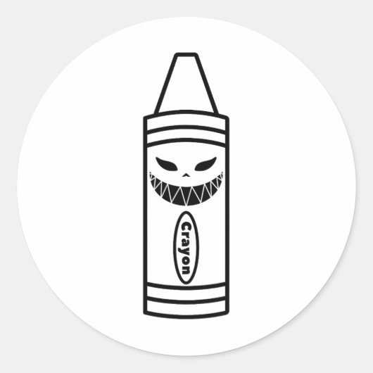 Scary Crayon Box Halloween Easy Kostuum Koppels en Ronde Sticker (Voorkant)