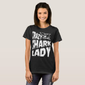 Scary Crazy Shark Lady T-Shirt (Voorkant volledig)