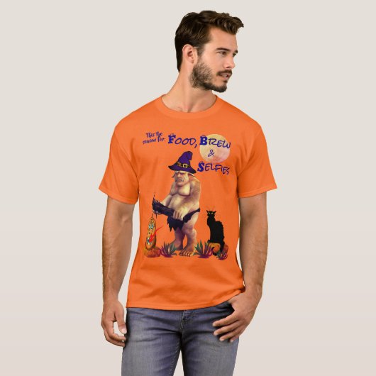 Scary Creature Oranje Halloween Autumn T-Shirt (Voorkant volledig)