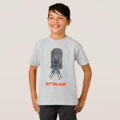 Scary Creature Tombstone Halloween T-shirt (Voorkant volledig)