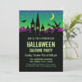 Scary Creepy Haunted House Halloween Costume Party Kaart (Staand voorkant)