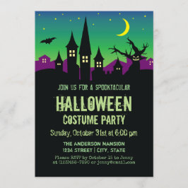 Scary Creepy Haunted House Halloween Costume Party Kaart