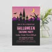 Scary Creepy Haunted House Halloween Costume Party Kaart (Staand voorkant)