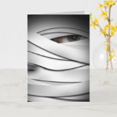 Scary Creepy One Eyed Halloween Mummy Kaart (Gele Bloem)