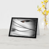 Scary Creepy One Eyed Halloween Mummy Kaart (Gele Bloem)