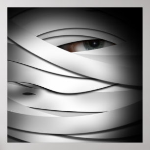 Scary Creepy One Eyed Halloween Mummy Poster