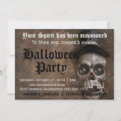 Scary Creepy Spooky Skull met Pet Halloween Kaart (Voorkant)