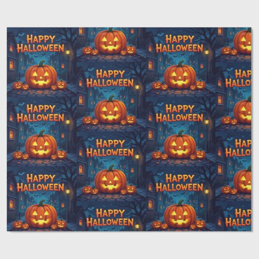 Scary Cute Pumpkins, Ghosts & Spider Web Design Cadeaupapier (Vlak)