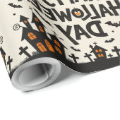 Scary Cute Pumpkins, Ghosts & Spider Web Design Cadeaupapier (Rol Hoek)