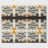 Scary Cute Pumpkins, Ghosts & Spider Web Design Cadeaupapier (Vlak)