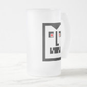 Scary Cyborg Vampire Bot - Gepersonaliseerd Matglas Bierpul (Voorkant rechts)