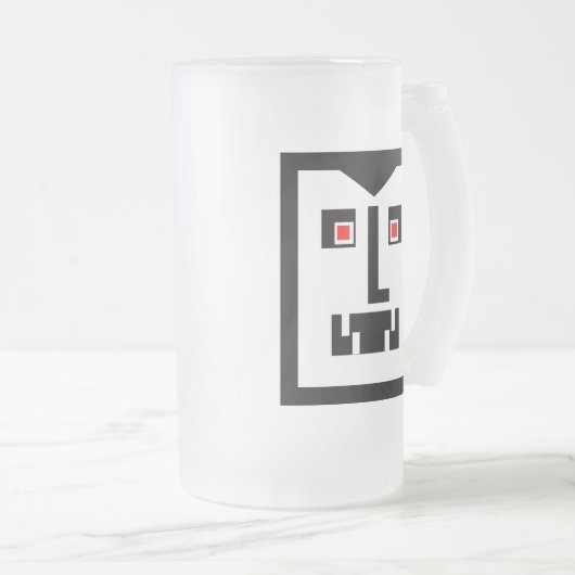 Scary Cyborg Vampire Bot - Gepersonaliseerd Matglas Bierpul (Voorkant rechts)