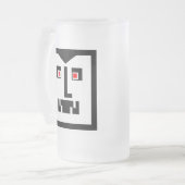 Scary Cyborg Vampire Bot - Gepersonaliseerd Matglas Bierpul (Voorkant links)