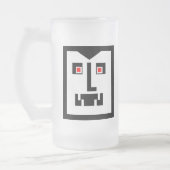 Scary Cyborg Vampire Bot - Gepersonaliseerd Matglas Bierpul (Links)