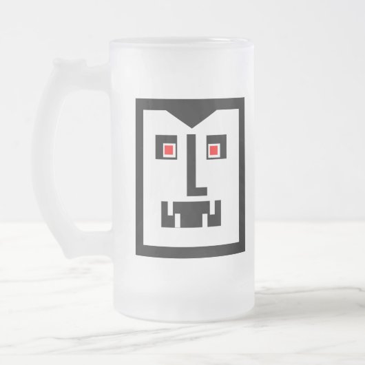 Scary Cyborg Vampire Bot - Gepersonaliseerd Matglas Bierpul (Links)