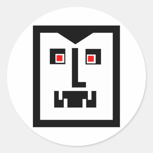 Scary Cyborg Vampire Bot Ronde Sticker (Voorkant)